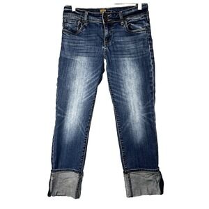 KUT FROM THE KLOTH Capri Jeans Size 2 Medium  Denim Sewn in Cuff Zipper Fly
